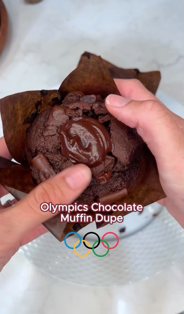 "Although I've never had the exact Olympic Muffins, just from watching the videos, I could tell it was a really rich, decadent chocolate cake style muffin with a chocolate ganache center," Sepsy said.  